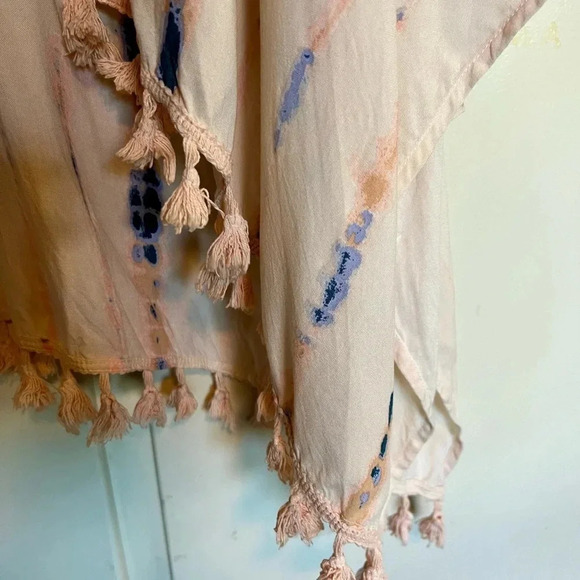 NWT BCBGeneration Blush Tie Dye Tassels Kimono - Picture 6 of 16